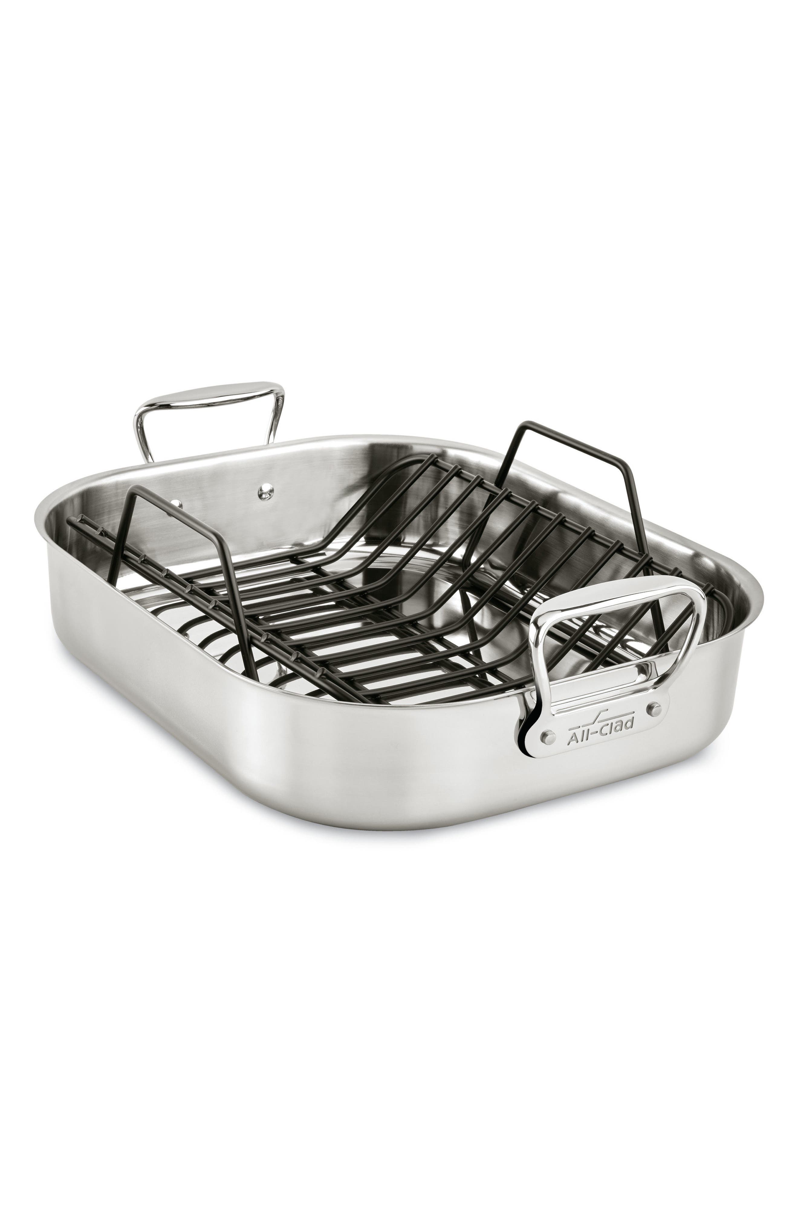 AllClad Large Stainless Steel Roasting Pan & Roaster Rack Nordstrom