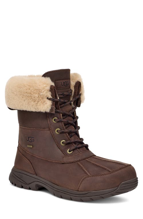 Shop Ugg(r) Butte Wool Trimmed Waterproof Hiking Boot In Burnt Cedar