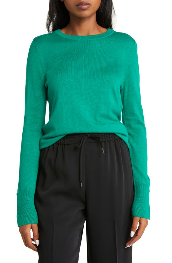 Halogen Crewneck Sweater In Green Genius