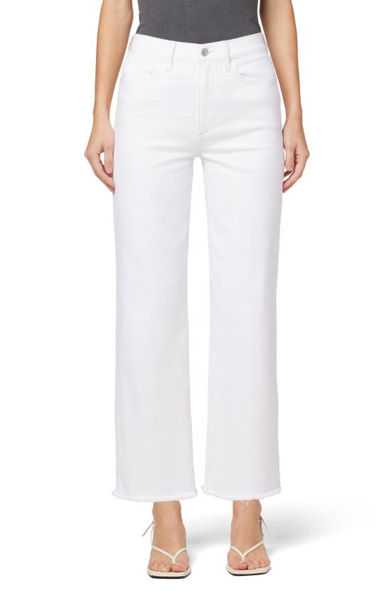 Joe's High Rise Wide Leg Crop Jeans In White