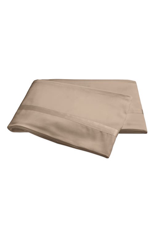 Matouk Nocturne 600 Thread Count Flat Sheet in Khaki at Nordstrom