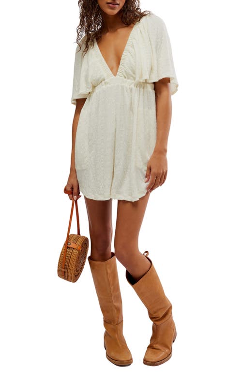 Free People La Flutter Sleeve Romper at Nordstrom,