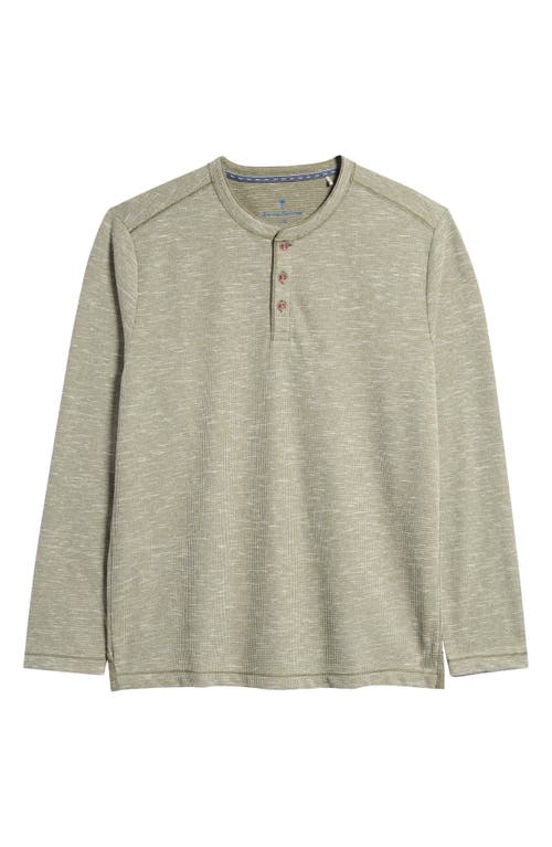 Tommy Bahama Morro Beach Long Sleeve Henley in Tea Leaf 