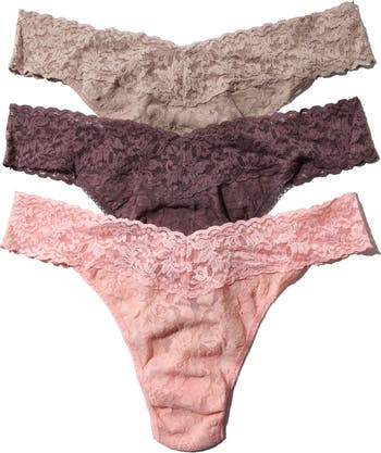 Hanky Panky Original Rise Lace Thongs, Set of 5