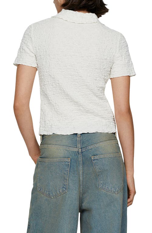 Mango Fidela Textured Button-up Shirt In White
