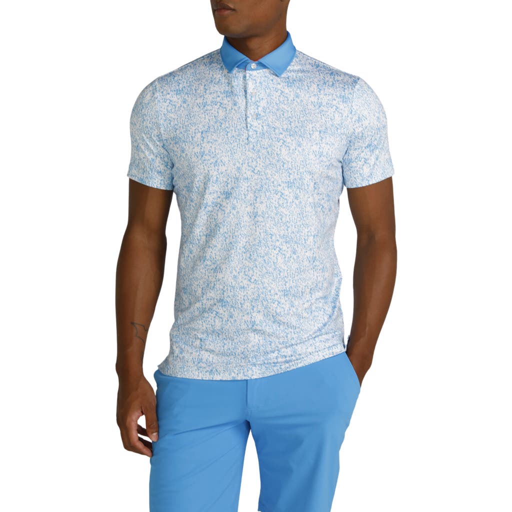 Redvanly Men's Canon Digital Polo Shirt In Malibu Blue