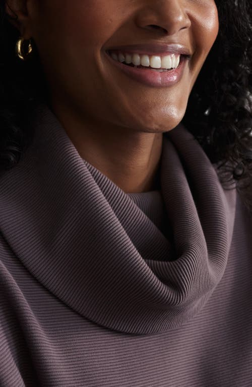 Varley Milton Cowl Neck Sweatshirt In Cocoa Berry
