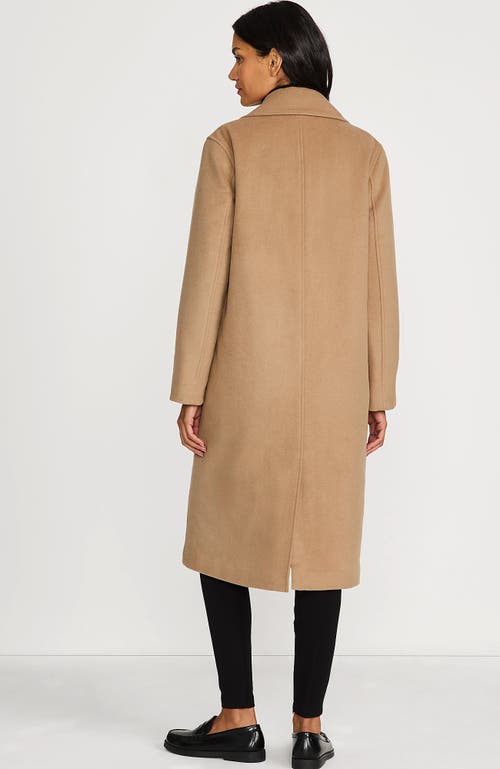 Shop Lands' End Insulated Double Breasted Wool Coat In Honey Beige