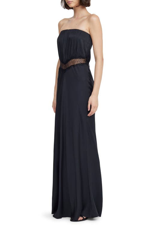 Bec + Bridge Spencer Strapless Lace Inset Maxi Dress in Black/Black