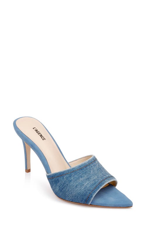 Lolita Pointed Toe Sandal in Blue Denim