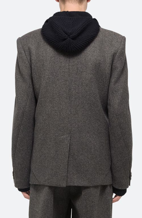 Shop Helmut Lang Apex Wool Blend Twill Blazer In Grey Melange - Q91