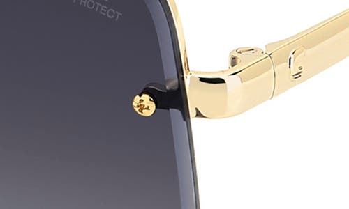 Carrera Eyewear 61mm Rimless Rectangular Sunglasses In Gold Black/dark Grey