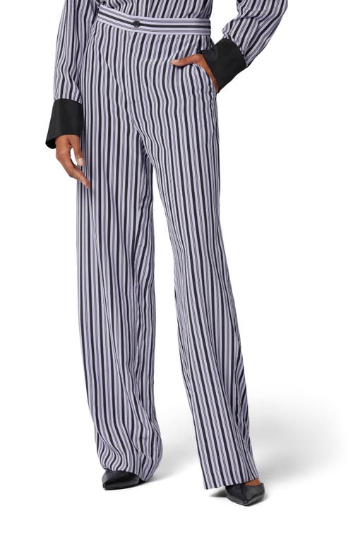 Equipment Aeslin Stripe Silk Trousers in Languid Lavender And Black