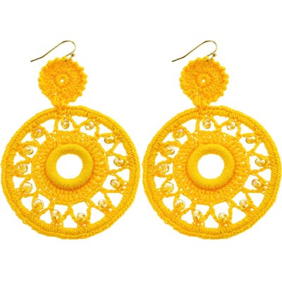 Panacea Crochet Circle Drop Earrings