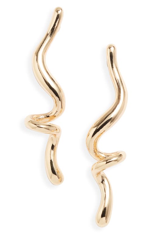 Open Edit Spiral Drop Earrings In Gold