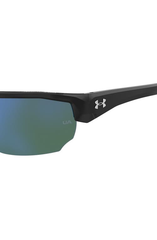 Shop Under Armour 70mm Polarized Oversize Sport Sunglasses In Black Grey/green