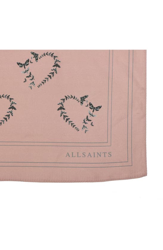 Shop Allsaints Escalera Silk Bandana In Dark Blush Pink