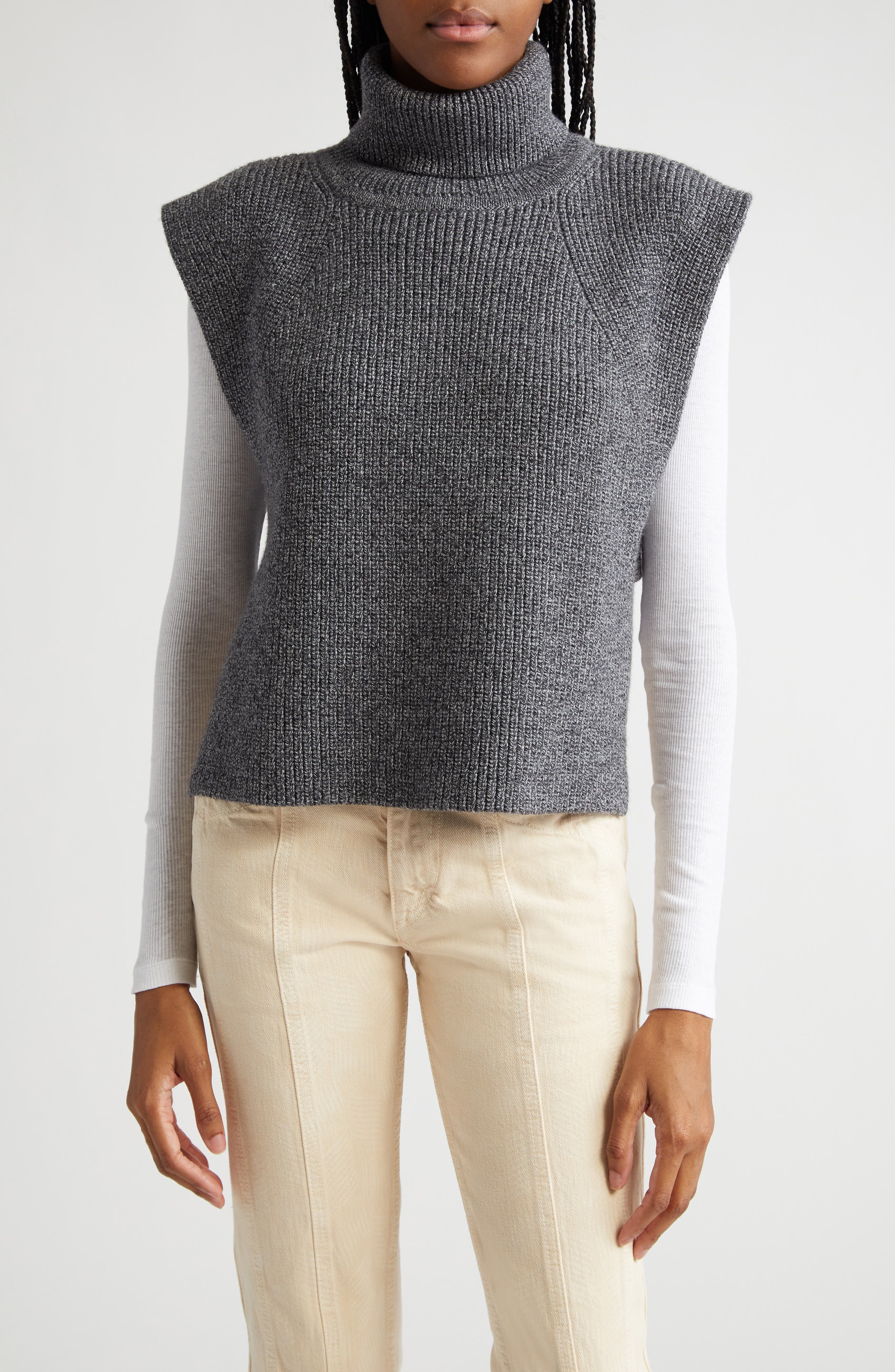 Isabel Marant Étoile Megan Alpaca Blend Turtleneck Sweater Vest | Nordstrom