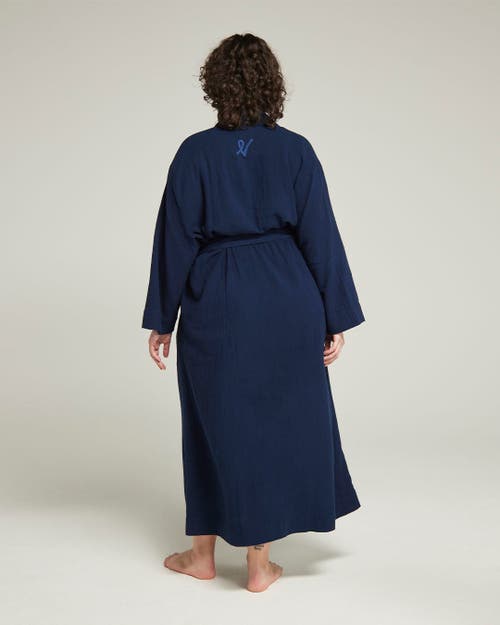 Nudea The Classic Belted Robe In Navy