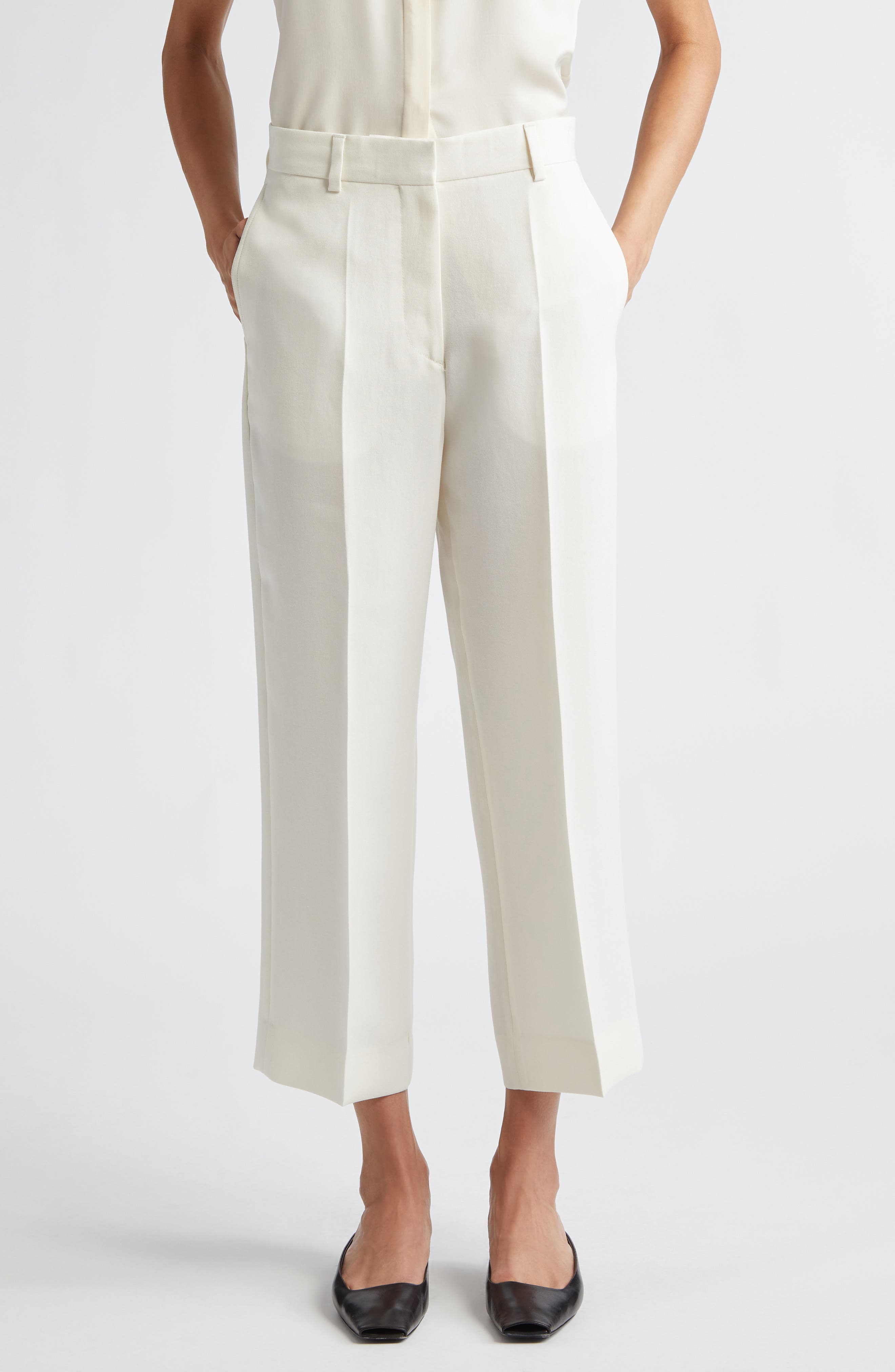Comme Des Garçons Homme Plus cropped tailored trousers - White
