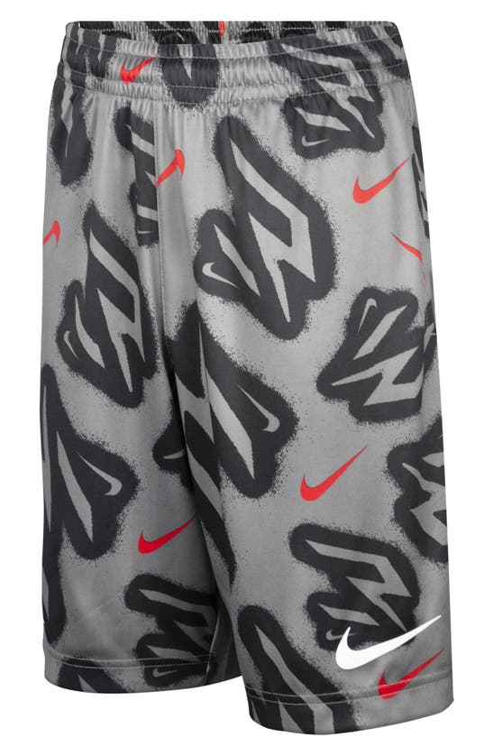 Shop 3 Brand Kids' Dri-fit Shorts In Steel Gray