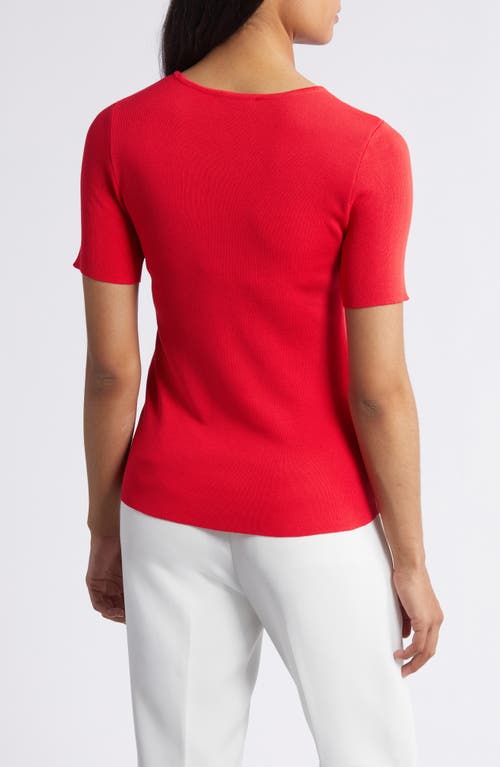 Tahari Asl Short Sleeve Sweater In Grenadine