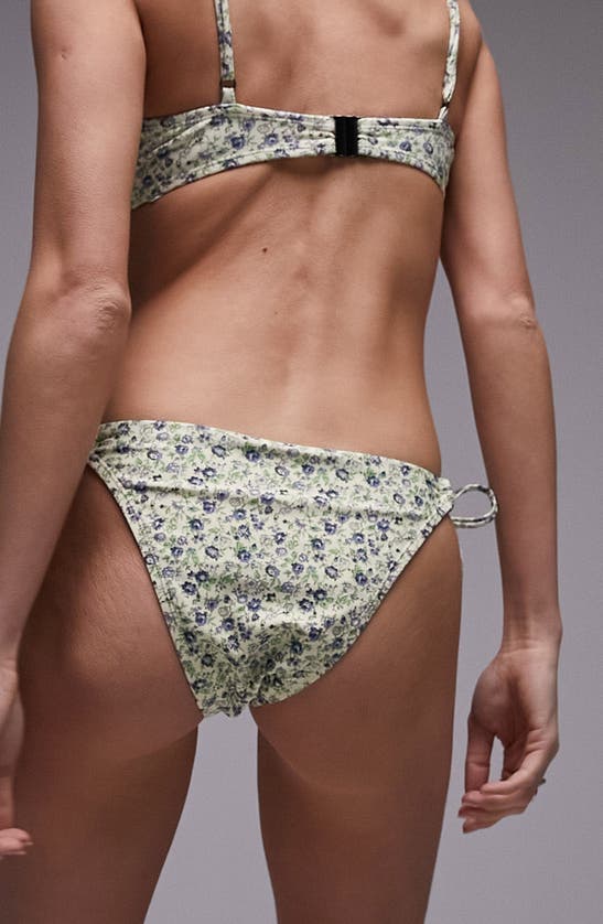 Shop Topshop Floral Underwire Bikini Top In Green Multi