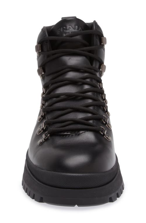 Shop Prada Brixxen Hiking Boot In Nero