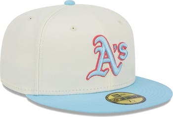 New Era Men's New Era Cream/Light Blue Oakland Athletics Spring Color Two-Tone  59FIFTY Fitted Hat