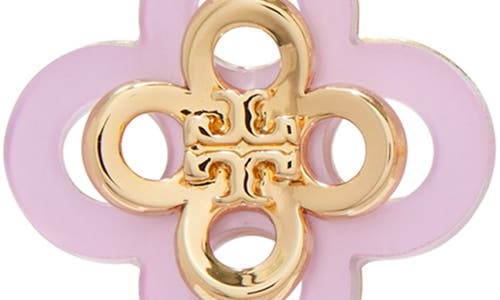 Tory Burch Kira Clover Stacked Stud Earrings In Tory Gold/light Pink