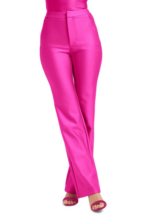 Good American Boss Disco Bootcut Trousers in Fuchsia Pink001