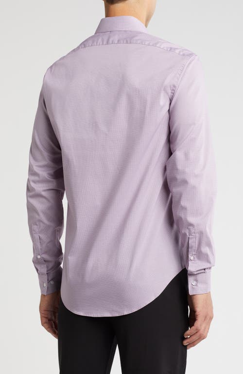 CALVIN KLEIN CALVIN KLEIN GEOMETRIC ALL-SEASON STRETCH LONG SLEEVE SLIM FIT DRESS SHIRT