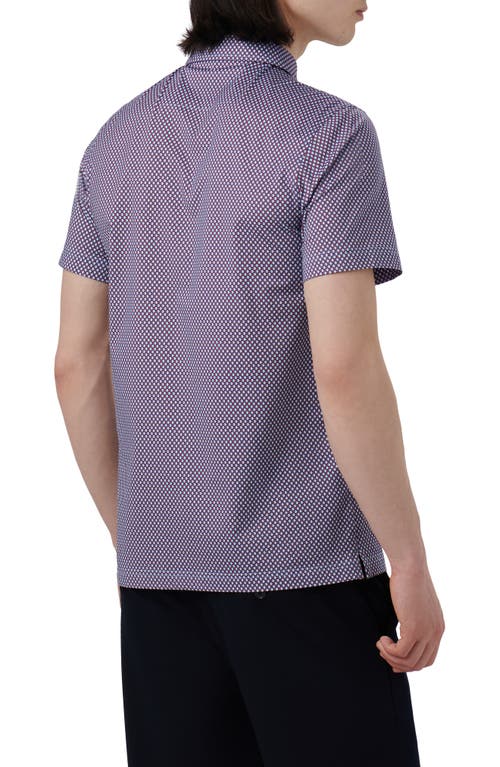 Shop Bugatchi Ooohcotton® Geo Print Polo In Blue/burgundy