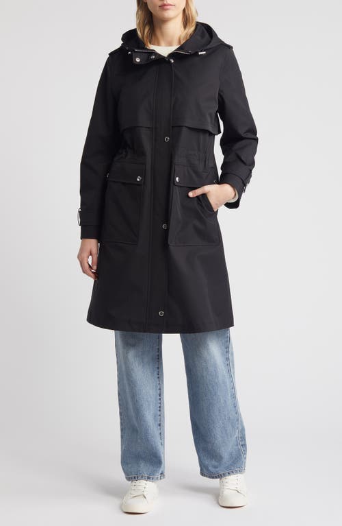 Shop Sam Edelman Hooded Trench Coat In Black