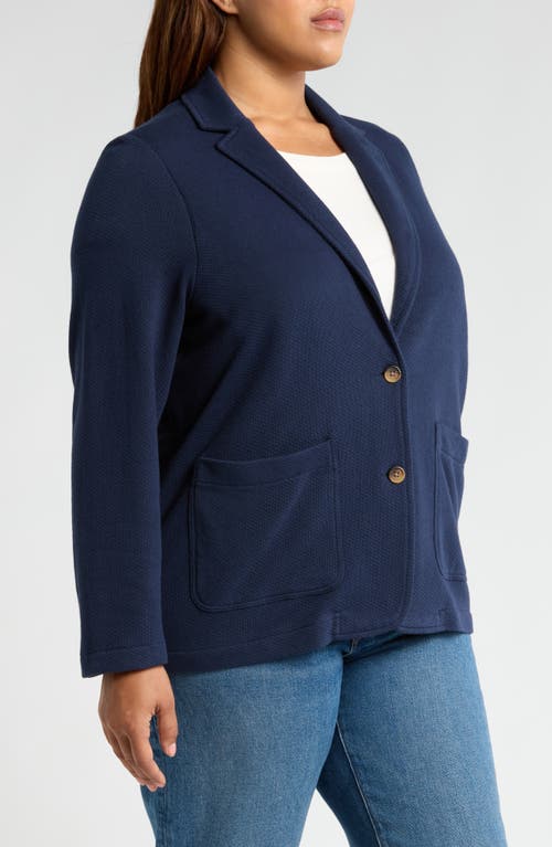 Shop Caslonr Caslon(r) Relaxed Knit Blazer In Navy Blazer