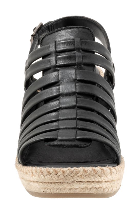 Softwalk Havana Slingback Espadrille Platform Wedge Sandal In Black