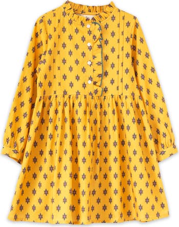 Girls long sleeve yellow dress hotsell