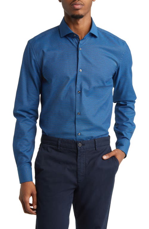 BOSS Hank Slim Fit Stretch Cotton Dress Shirt in Open Blue