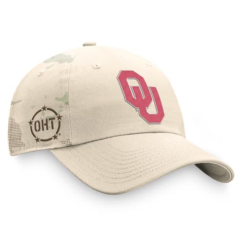 Men's Top of the World Khaki Oklahoma Sooners OHT Military Appreciation Camo Dune Adjustable Hat