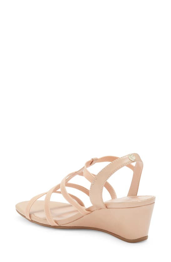 Anne Klein Bijou Strappy Wedge Sandal In Beige