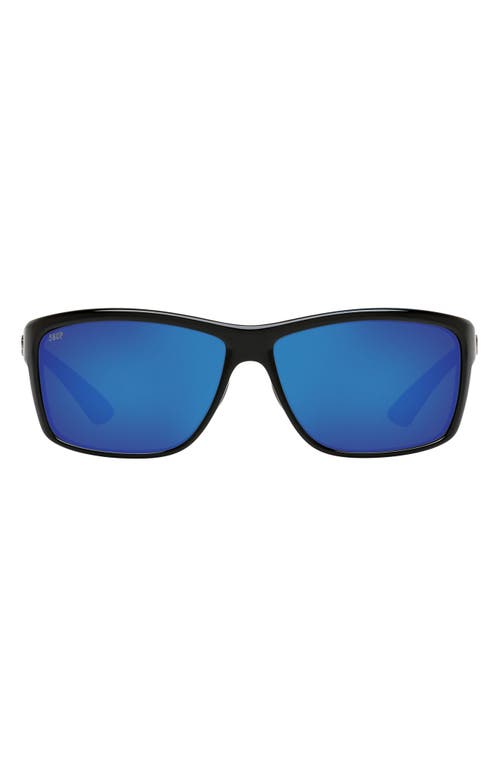 Costa Del Mar 63mm Rectangle Sunglasses in Black Polarized Plastic at Nordstrom