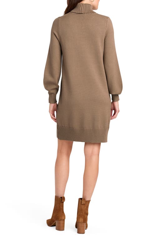 Shop Splendid X Cella Jane Turtleneck Long Sleeve Sweater Dress In Toast