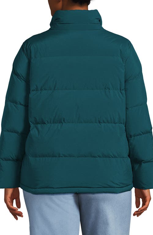 Shop Lands' End Plus Size Wide Channel 600 Down Puffer Jacket In Evening Teal