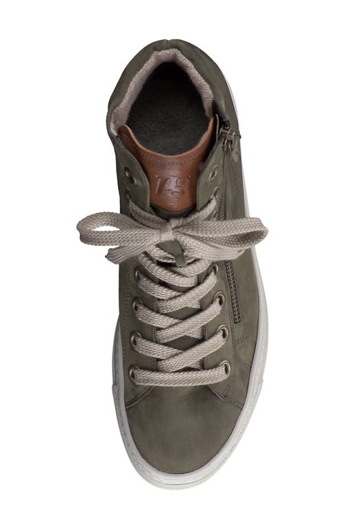 Paul Green Wells High Top Sneaker In Olive Cognac Combo