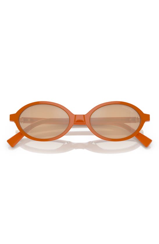 Miu Miu Eyewear Oval Frame Sunglasses In Orange