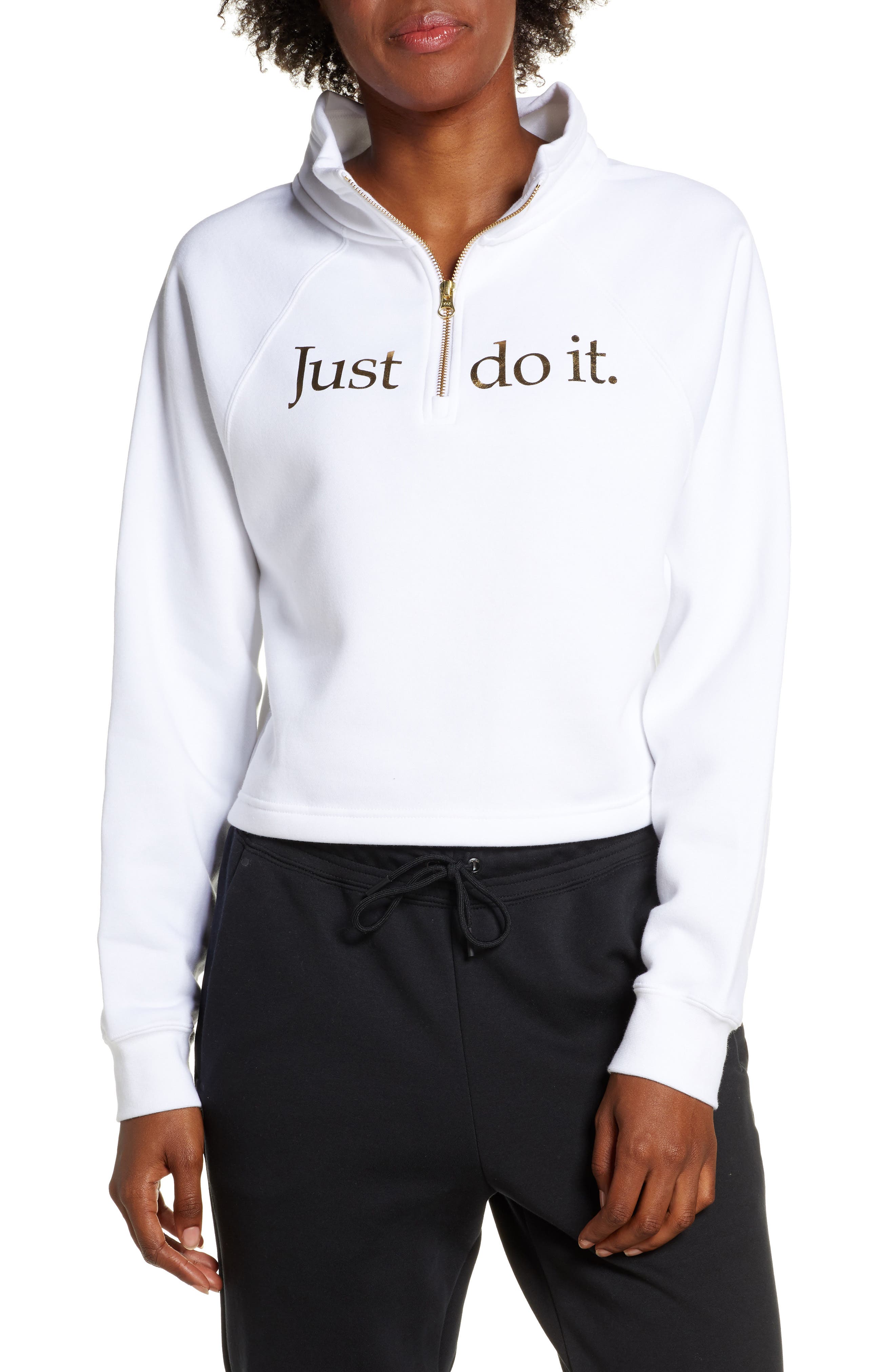 nike just do it cropped hoodie