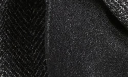 Clifton Wilson Herringbone Double Face Wool Scarf In Charcoal