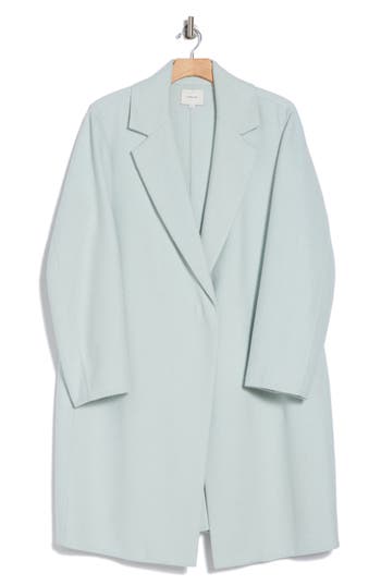 Vince Classic Straight Wool Blend Coat In Mint Glass
