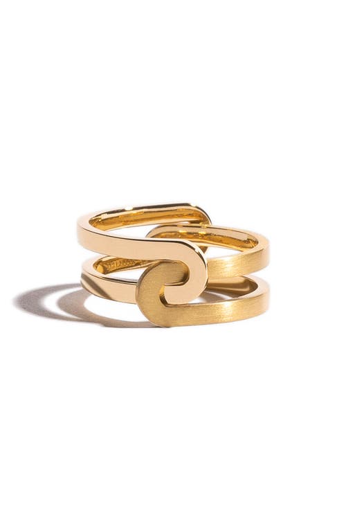 JEM Paris Étreintes Simple Dual Finish Ring in 18K Yellow Gold