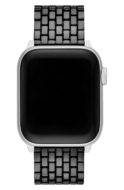 Shop Tory Burch The Eleanor Black 18mm Apple Watch® Bracelet Watchband